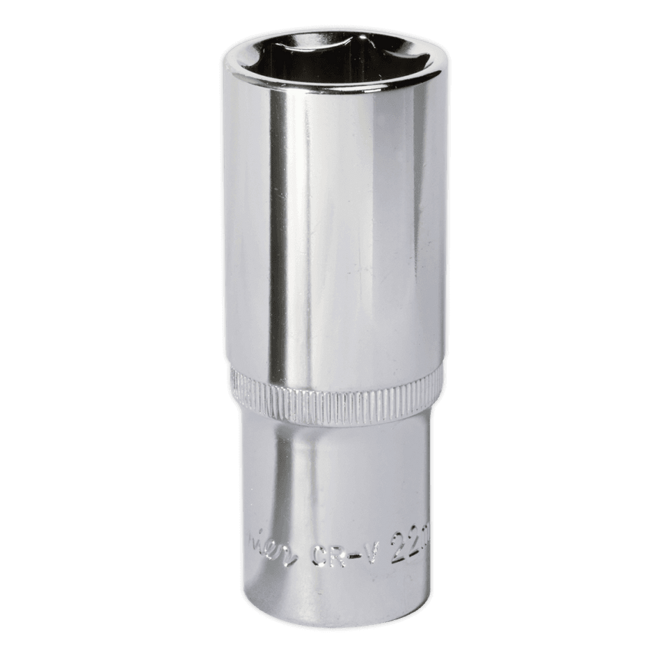 Sealey WallDrive Socket 22mm Deep 1/2"Sq Drive Fully Polished Model No-SP1222D