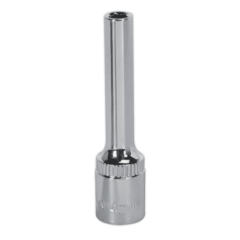Sealey WallDrive Socket 4mm Deep 1/4"Sq Drive Fully Polished Model No-SP1404D
