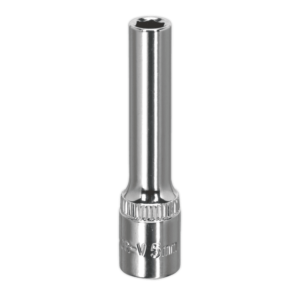 Sealey WallDrive Socket 5mm Deep 1/4"Sq Drive Fully Polished Model No-SP1405D