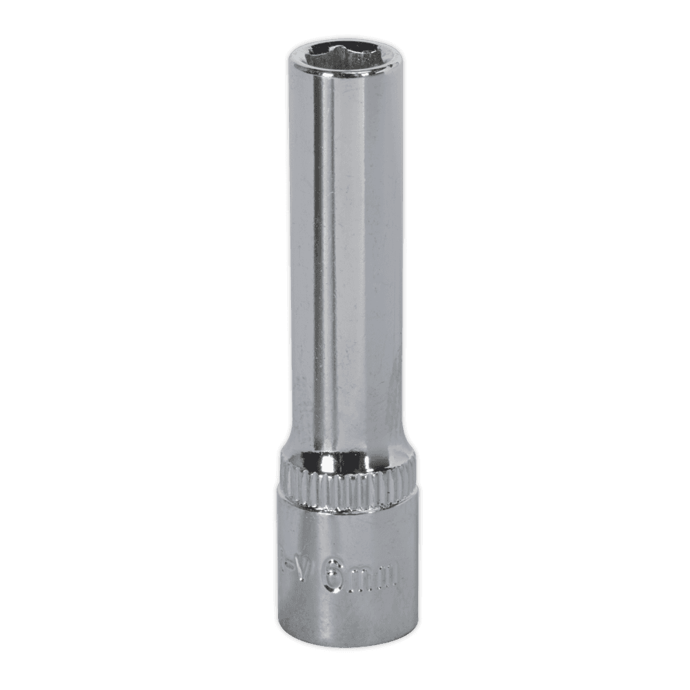 Sealey WallDrive Socket 6mm Deep 1/4"Sq Drive Fully Polished Model No-SP1406D