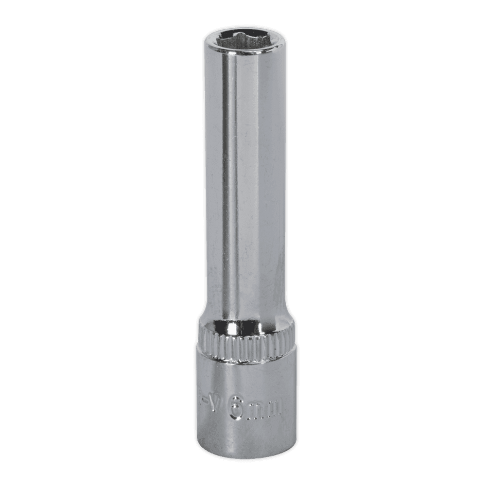 Sealey WallDrive Socket 6mm Deep 1/4"Sq Drive Fully Polished Model No-SP1406D