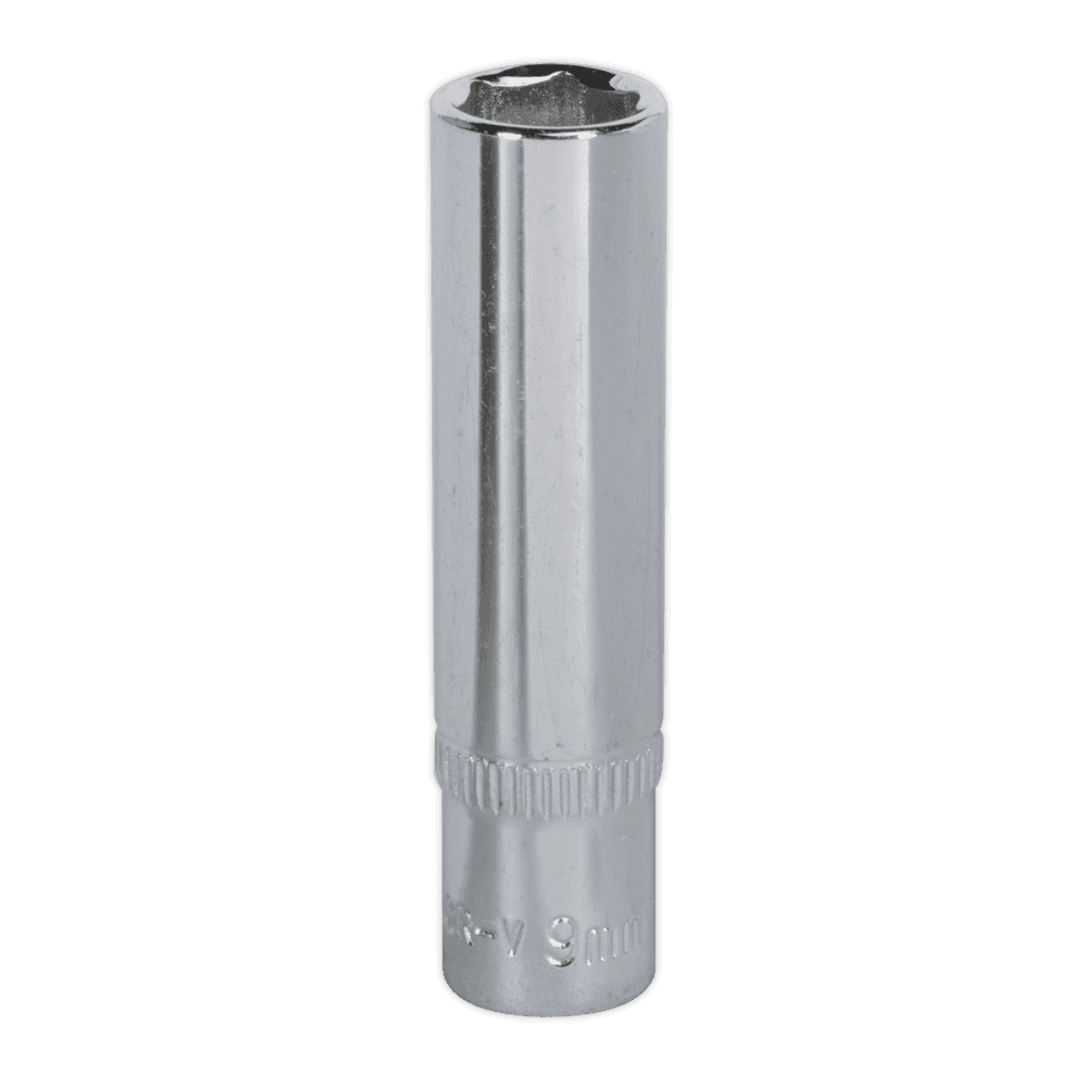 Sealey WallDrive Socket 9mm Deep 1/4"Sq Drive Fully Polished Model No-SP1409D