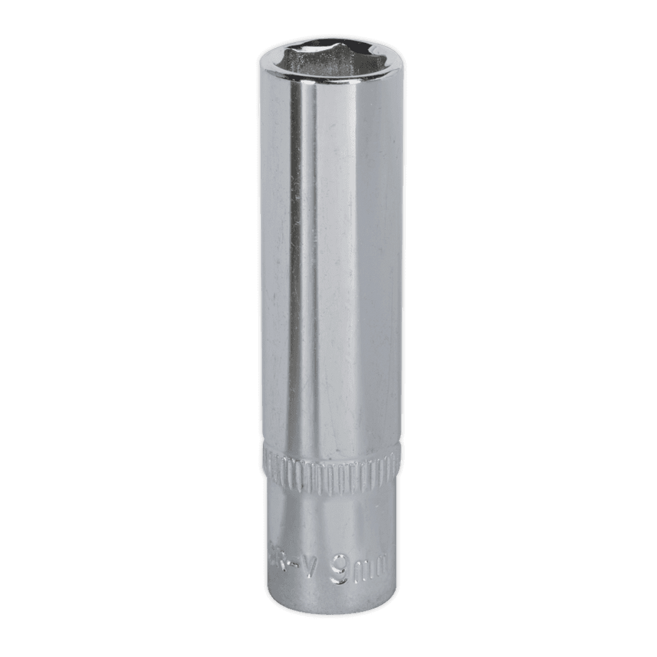Sealey WallDrive Socket 9mm Deep 1/4"Sq Drive Fully Polished Model No-SP1409D