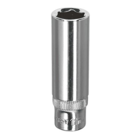 Sealey WallDrive Socket 11mm Deep 1/4"Sq Drive Fully Polished Model No-SP1411D
