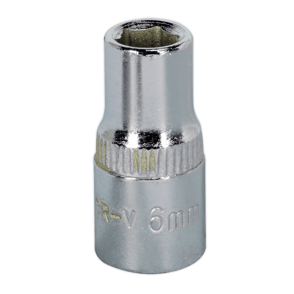 Sealey WallDrive Socket 6mm 1/4"Sq Drive Fully Polished Model No-SP1406