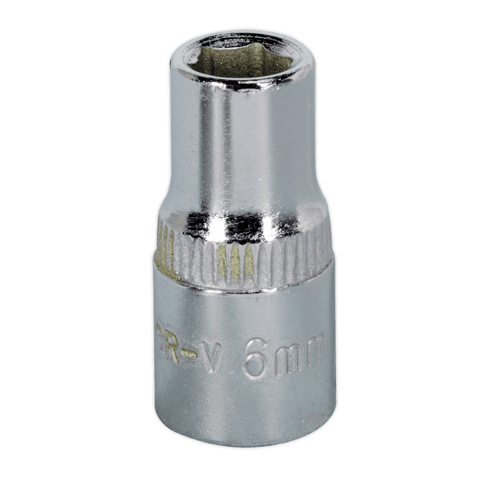 Sealey WallDrive Socket 6mm 1/4"Sq Drive Fully Polished Model No-SP1406