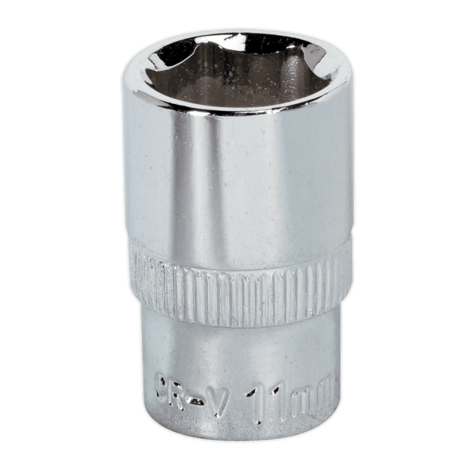 Sealey WallDrive Socket 11mm 1/4"Sq Drive Fully Polished Model No-SP1411