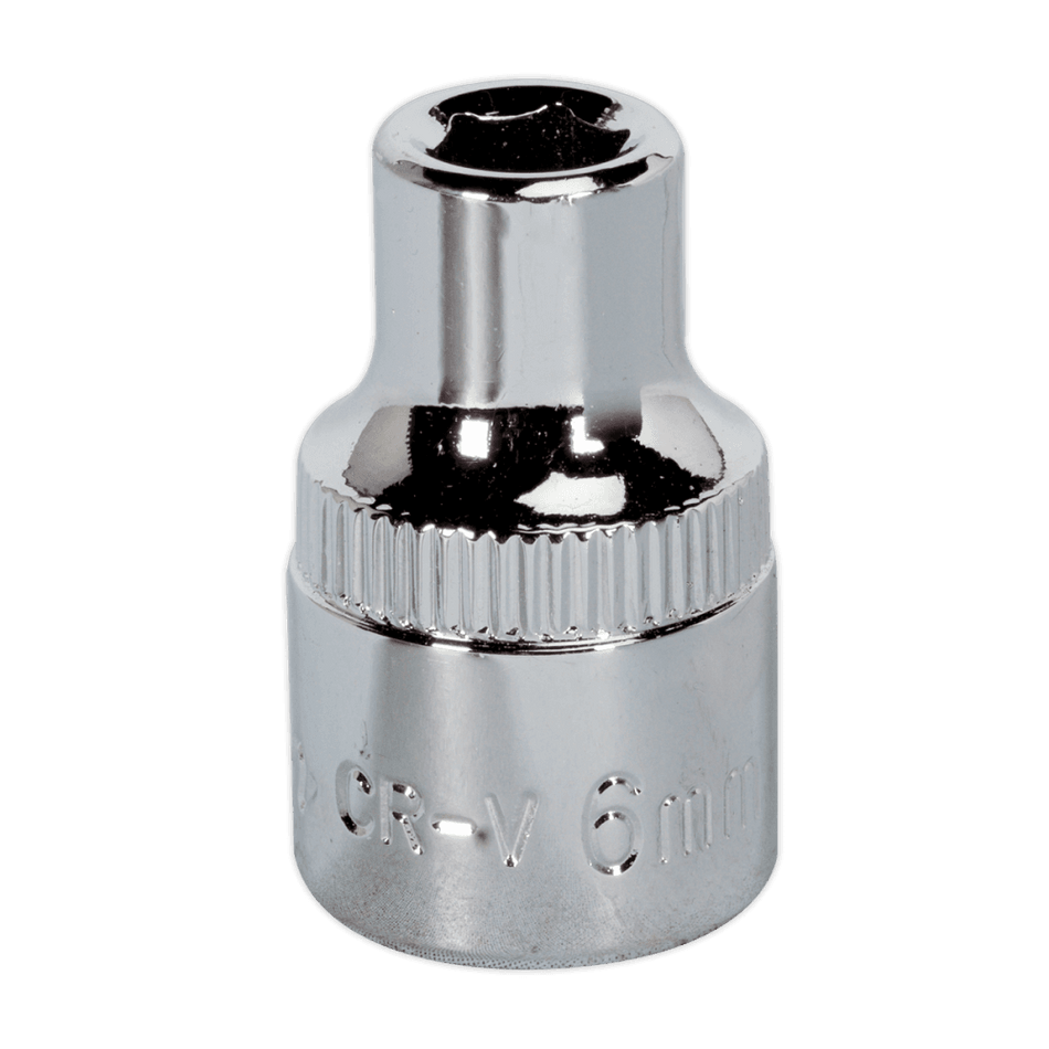 Sealey WallDrive Socket 6mm 3/8"Sq Drive Fully Polished Model No-SP3806