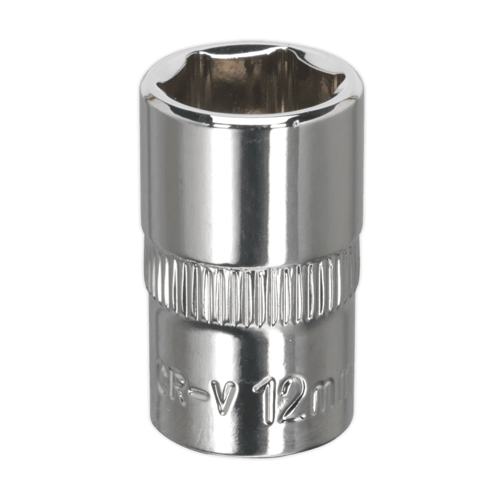 Sealey WallDrive Socket 12mm 3/8"Sq Drive Fully Polished Model No-SP3812