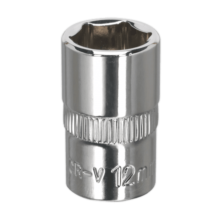 Sealey WallDrive Socket 12mm 3/8"Sq Drive Fully Polished Model No-SP3812