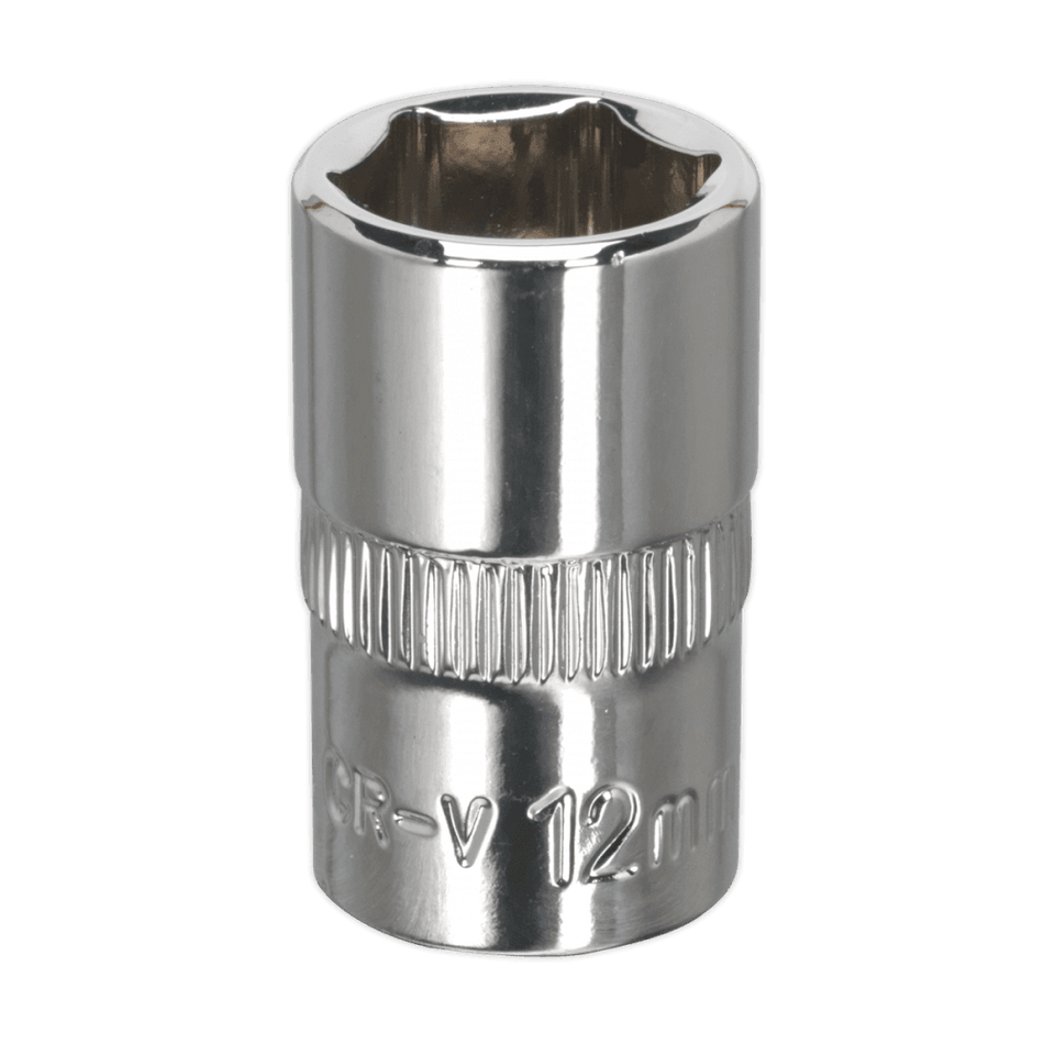 Sealey WallDrive Socket 12mm 3/8"Sq Drive Fully Polished Model No-SP3812