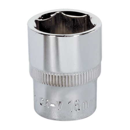Sealey WallDrive Socket 16mm 3/8"Sq Drive Fully Polished Model No-SP3816