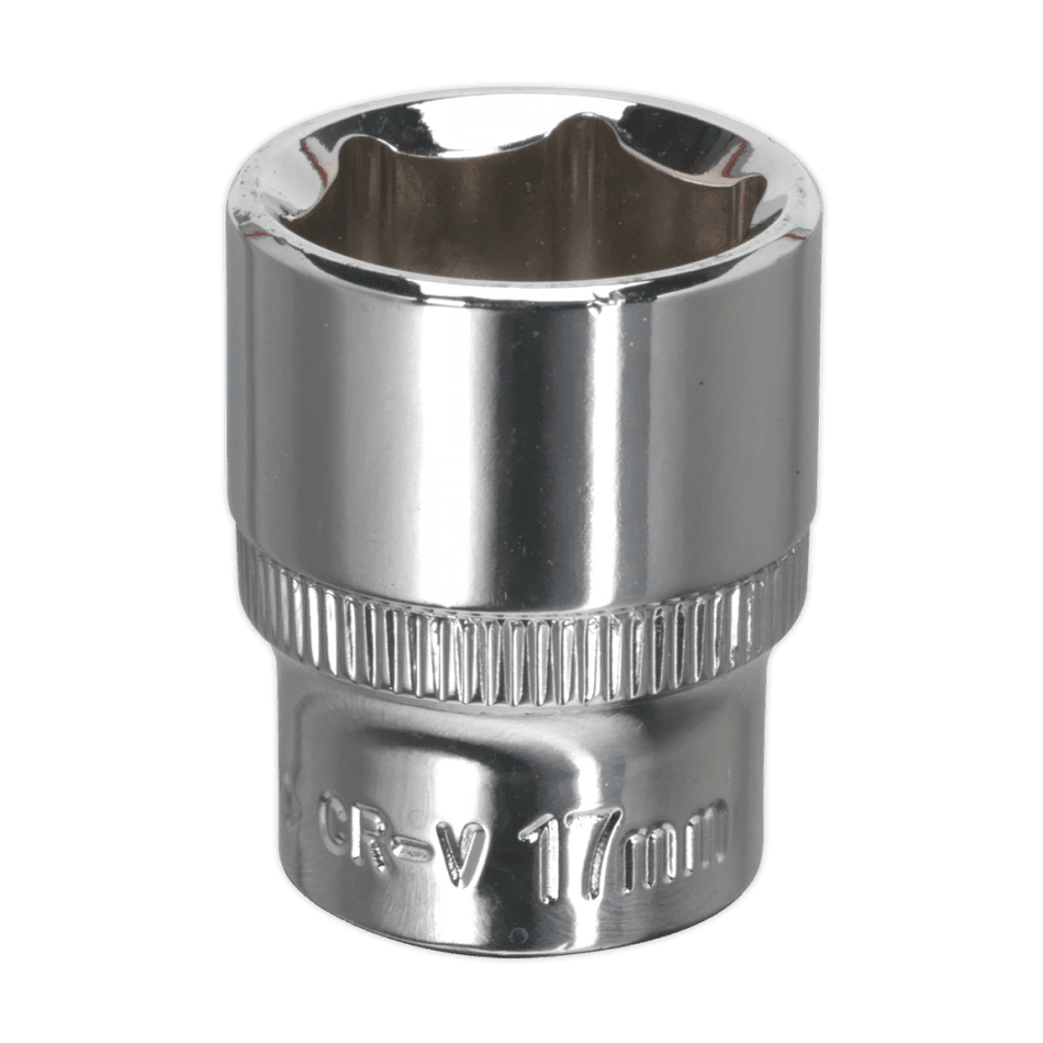 Sealey WallDrive Socket 17mm 3/8"Sq Drive Fully Polished Model No-SP3817