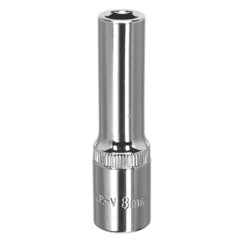 Sealey WallDrive Socket 8mm Deep 3/8"Sq Drive Fully Polished Model No-SP3808D