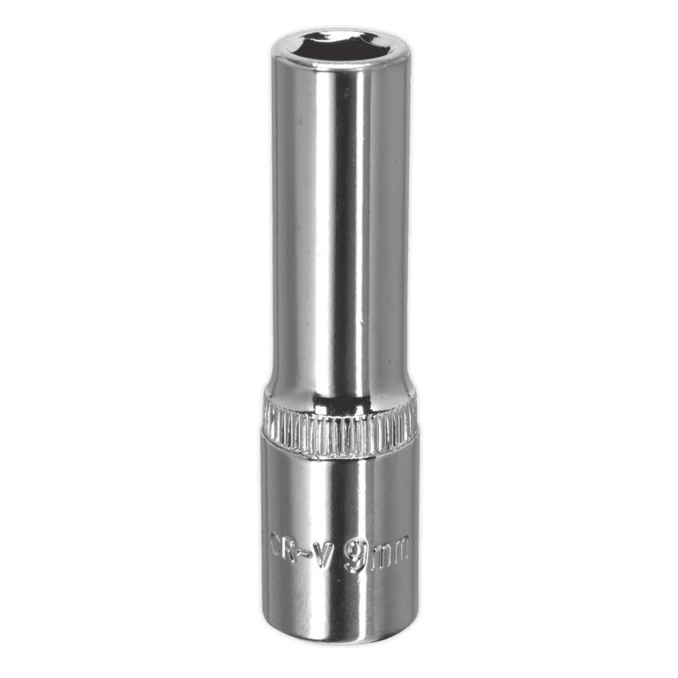 Sealey WallDrive Socket 9mm Deep 3/8"Sq Drive Fully Polished Model No-SP3809D