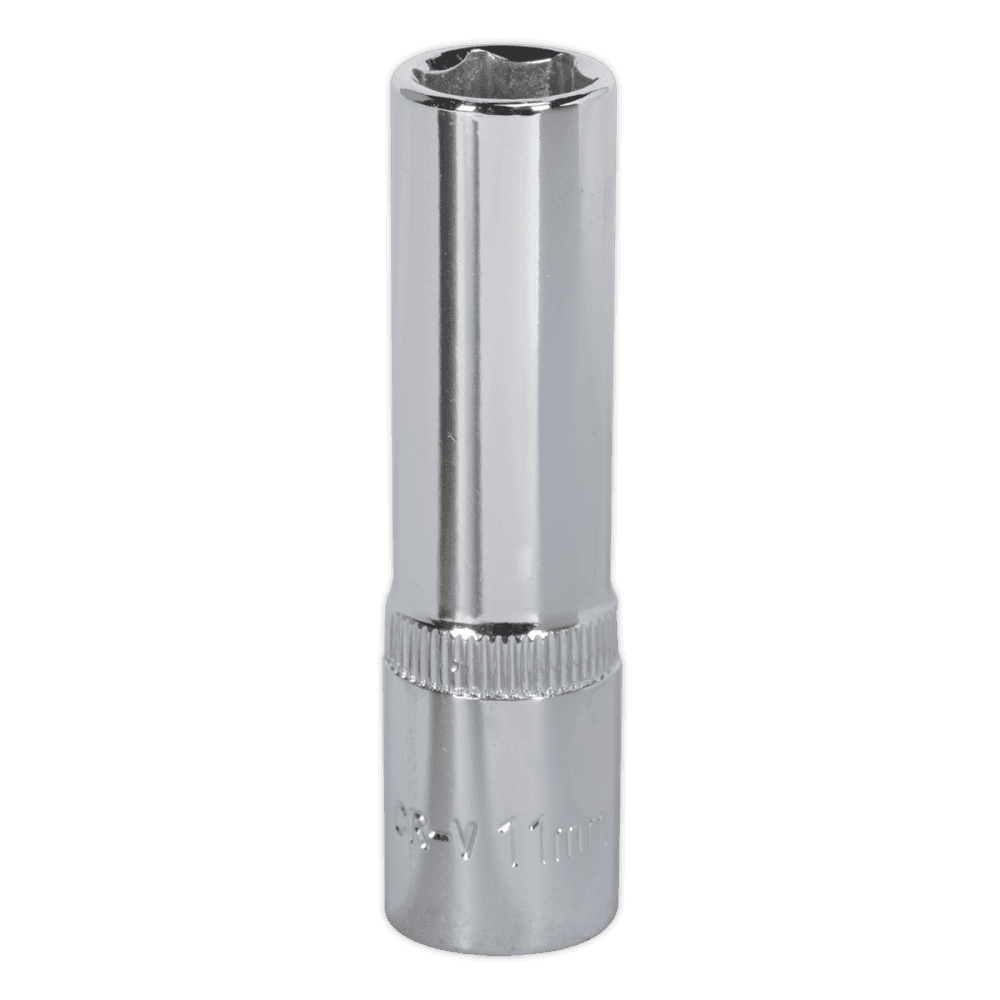 Sealey WallDrive Socket 11mm Deep 3/8"Sq Drive Fully Polished Model No-SP3811D