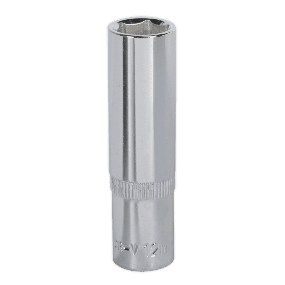 Sealey WallDrive Socket 12mm Deep 3/8"Sq Drive Fully Polished Model No-SP3812D