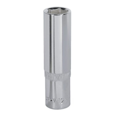 Sealey WallDrive Socket 12mm Deep 3/8"Sq Drive Fully Polished Model No-SP3812D