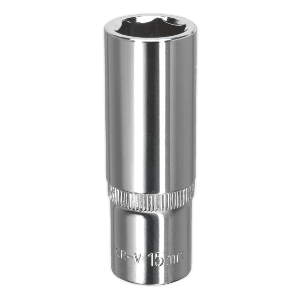 Sealey WallDrive Socket 15mm Deep 3/8"Sq Drive Fully Polished Model No-SP3815D