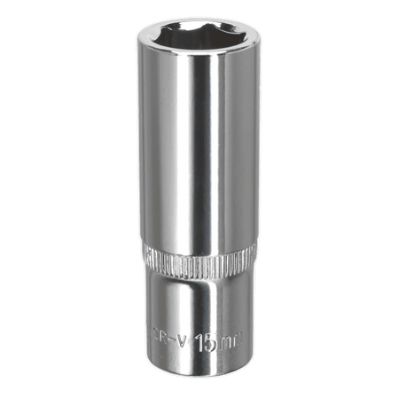 Sealey WallDrive Socket 15mm Deep 3/8"Sq Drive Fully Polished Model No-SP3815D