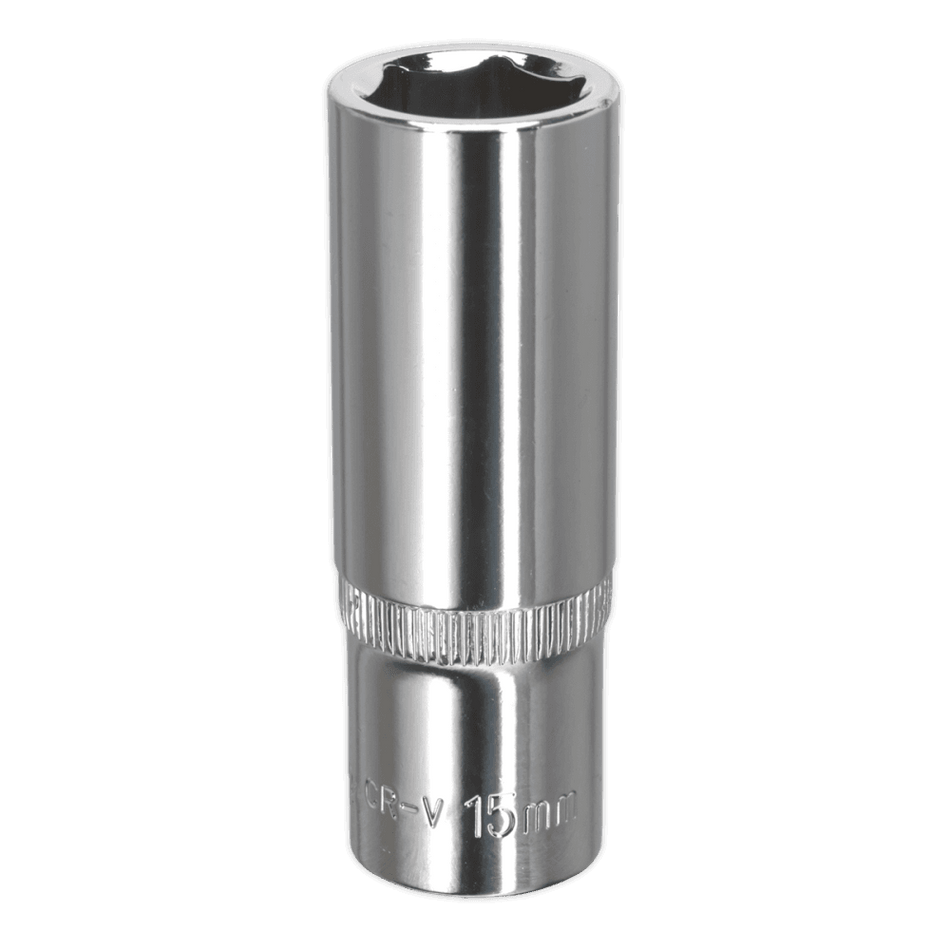 Sealey WallDrive Socket 15mm Deep 3/8"Sq Drive Fully Polished Model No-SP3815D