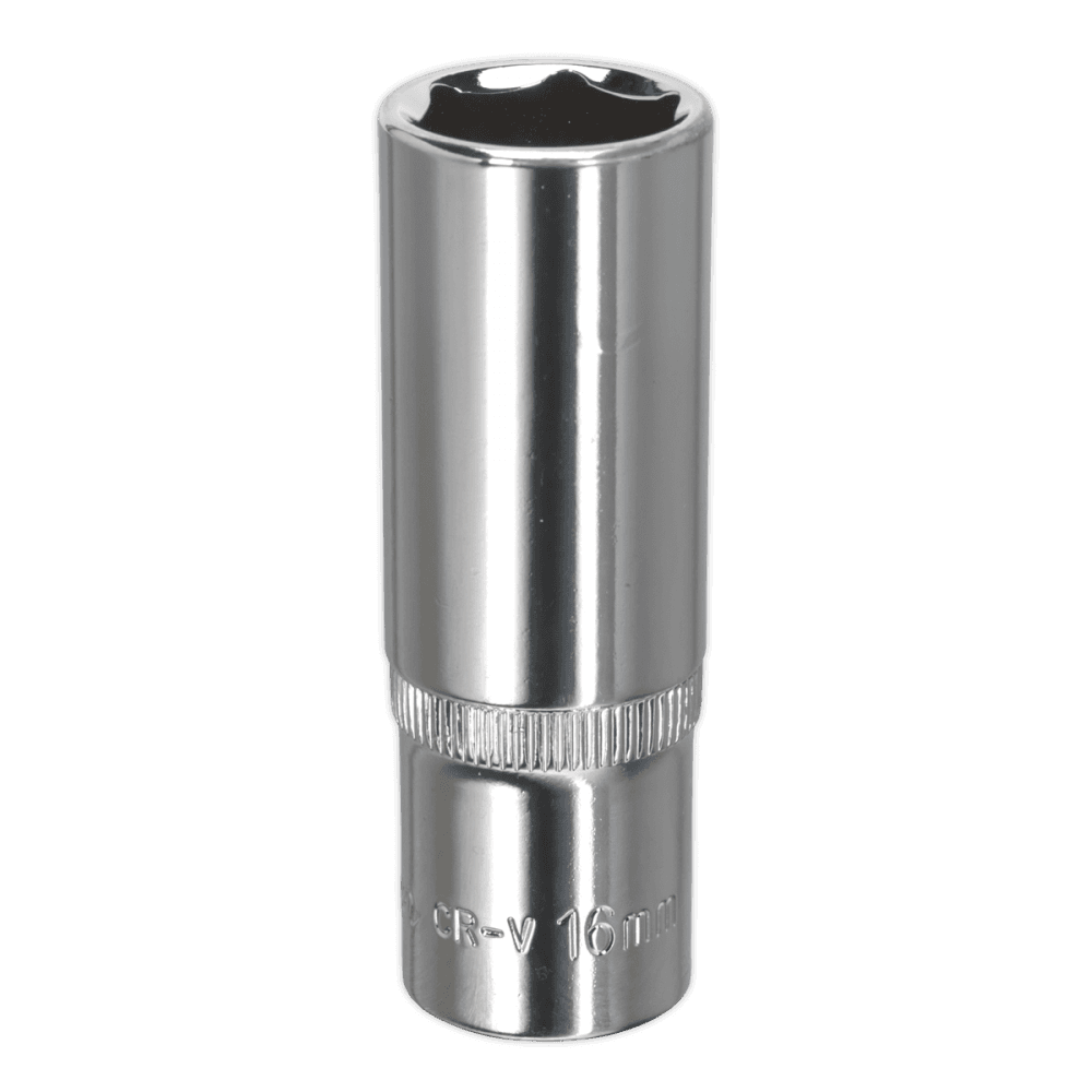 Sealey WallDrive Socket 16mm Deep 3/8"Sq Drive Fully Polished Model No-SP3816D