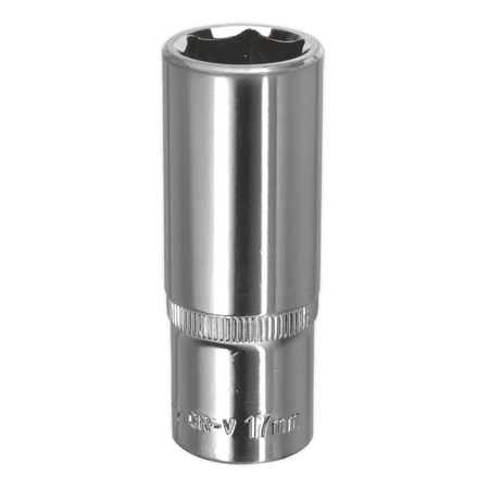 Sealey WallDrive Socket 17mm Deep 3/8"Sq Drive Fully Polished Model No-SP3817D