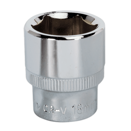 Sealey WallDrive Socket 18mm 3/8"Sq Drive Fully Polished Model No-SP3818