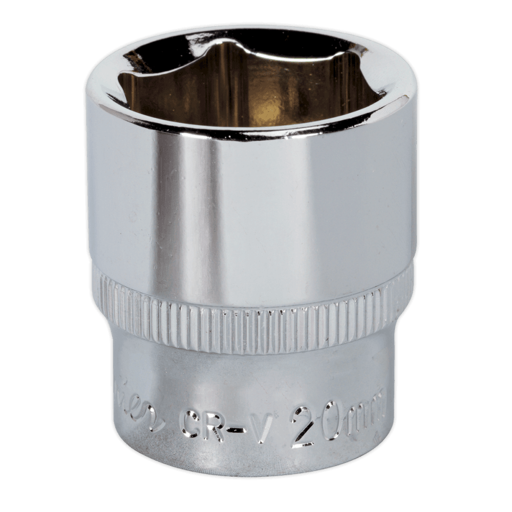 Sealey WallDrive Socket 20mm 3/8"Sq Drive Fully Polished Model No-SP3820
