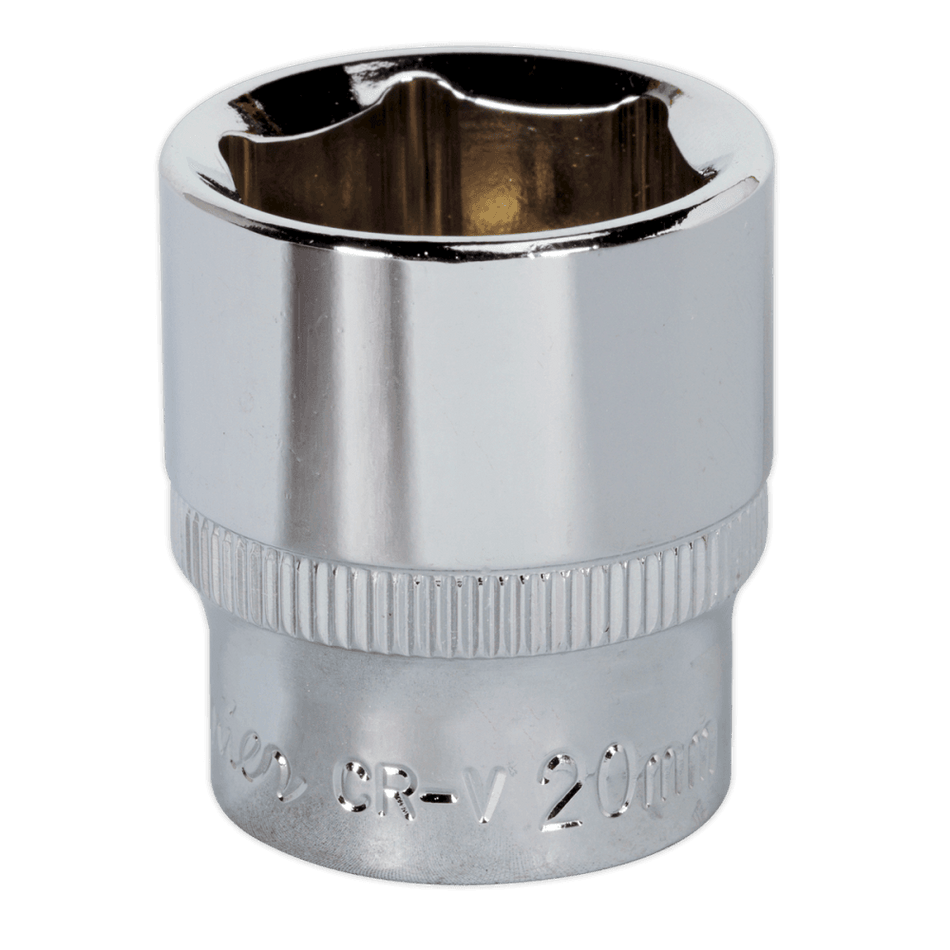 Sealey WallDrive Socket 20mm 3/8"Sq Drive Fully Polished Model No-SP3820