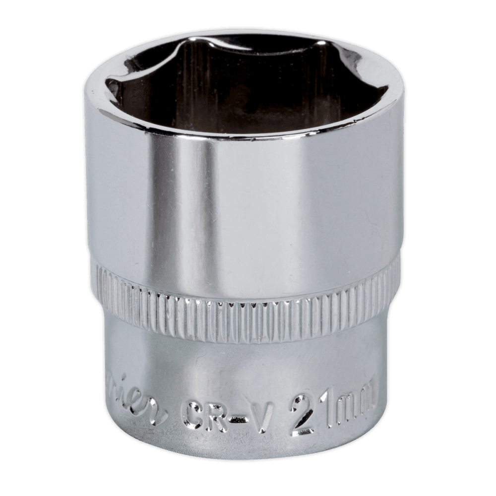 Sealey WallDrive Socket 21mm 3/8"Sq Drive Fully Polished Model No-SP3821