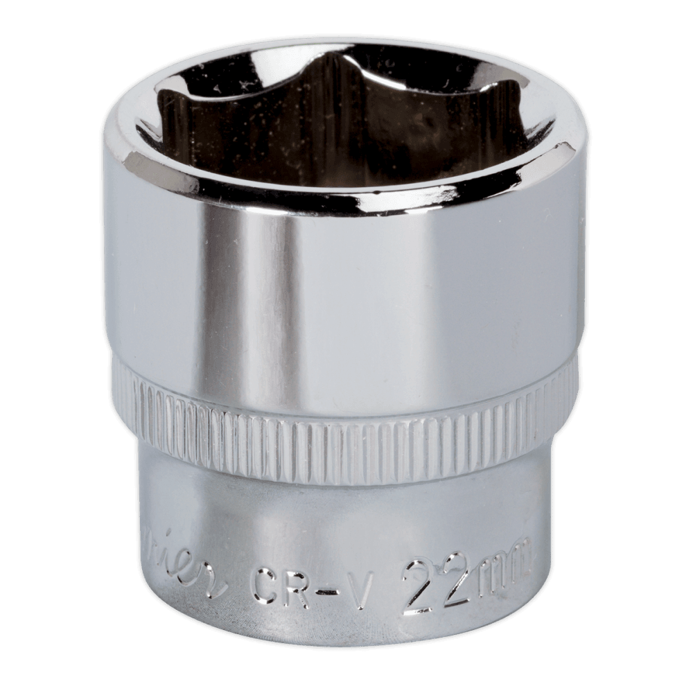 Sealey WallDrive Socket 22mm 3/8"Sq Drive Fully Polished Model No-SP3822