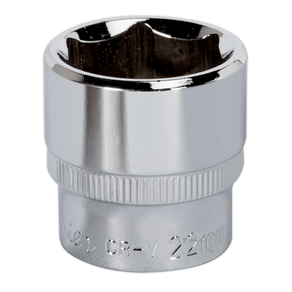 Sealey WallDrive Socket 22mm 3/8"Sq Drive Fully Polished Model No-SP3822