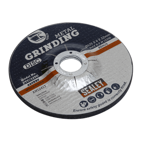 Sealey Grinding Disc 125 x 6mm 22mm Bore Model No-PTC/125G