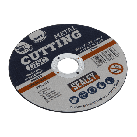 Sealey Cutting Disc 125 x 1.2mm 22mm Bore Model No-PTC/125CET