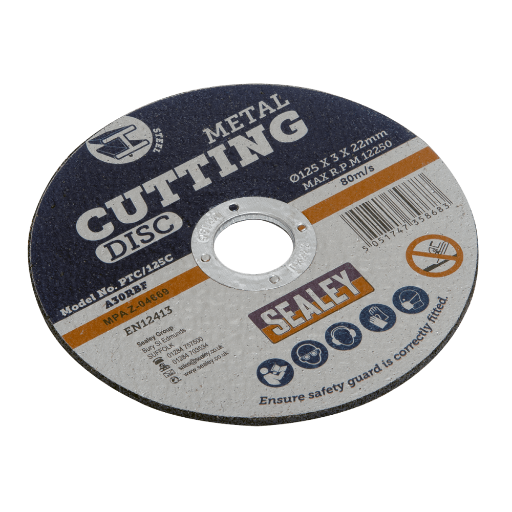 Sealey Cutting Disc 125 x 3mm 22mm Bore Model No-PTC/125C