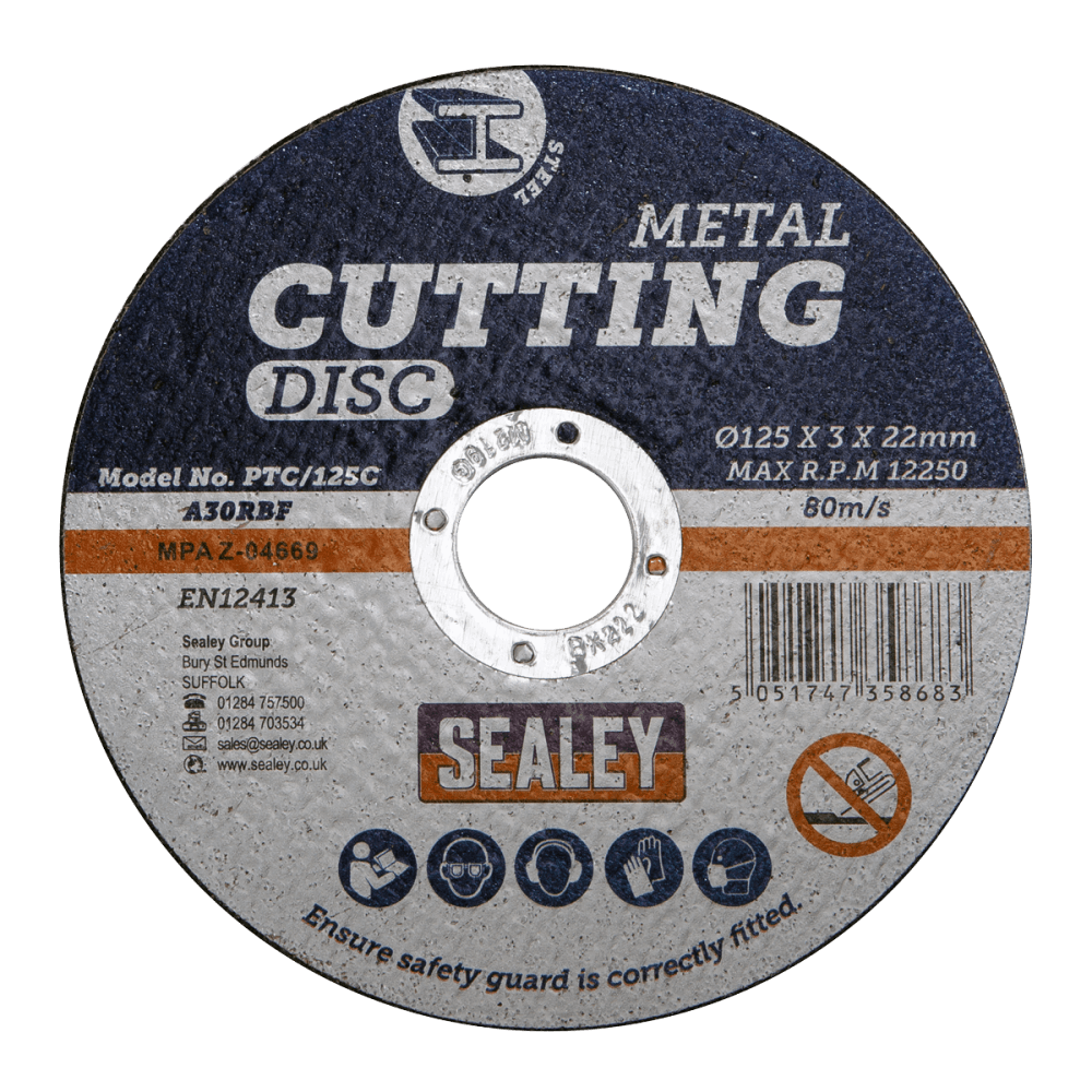 Sealey Cutting Disc 125 x 3mm 22mm Bore Model No-PTC/125C