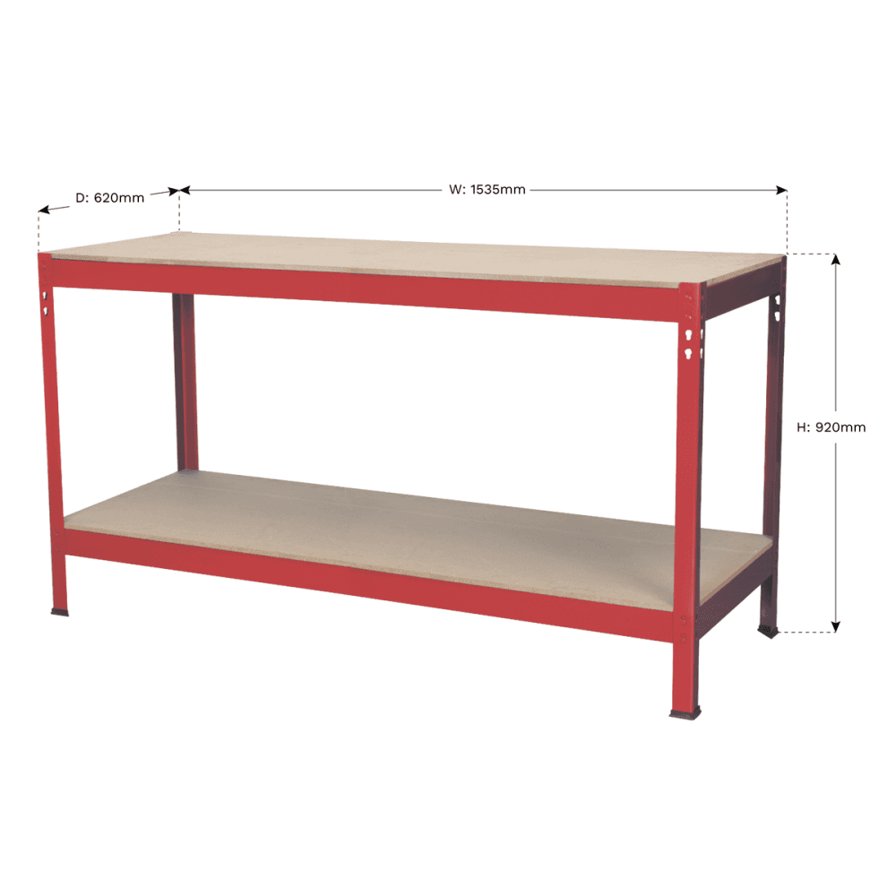 Sealey Workbench 1.53mtr Steel Wooden Top Model No-AP1535