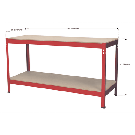 Sealey Workbench 1.53mtr Steel Wooden Top Model No-AP1535
