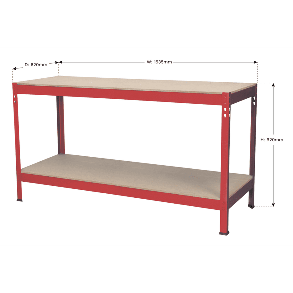 Sealey Workbench 1.53mtr Steel Wooden Top Model No-AP1535