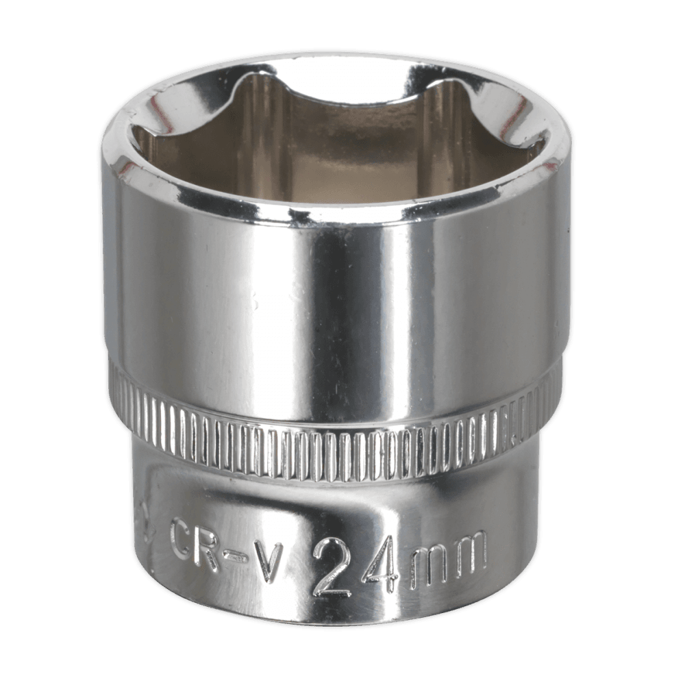 Sealey WallDrive Socket 24mm 3/8"Sq Drive Fully Polished Model No-SP3824