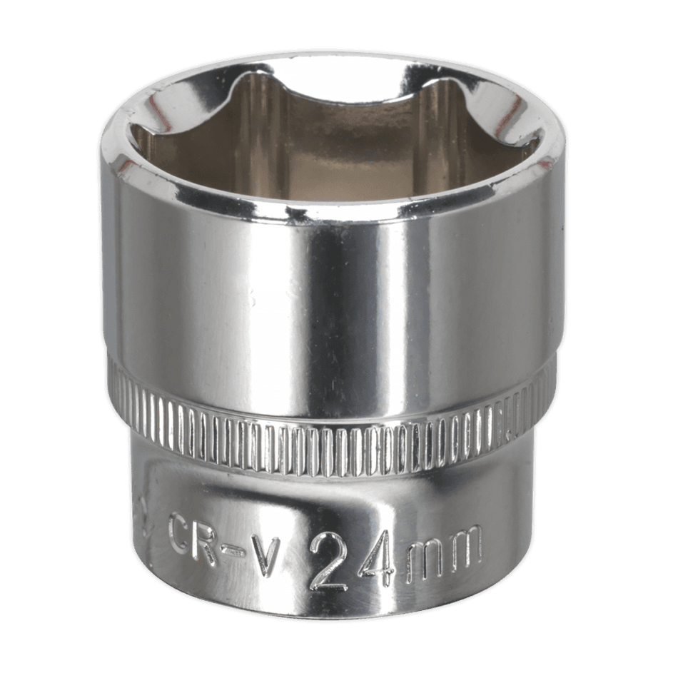 Sealey WallDrive Socket 24mm 3/8"Sq Drive Fully Polished Model No-SP3824