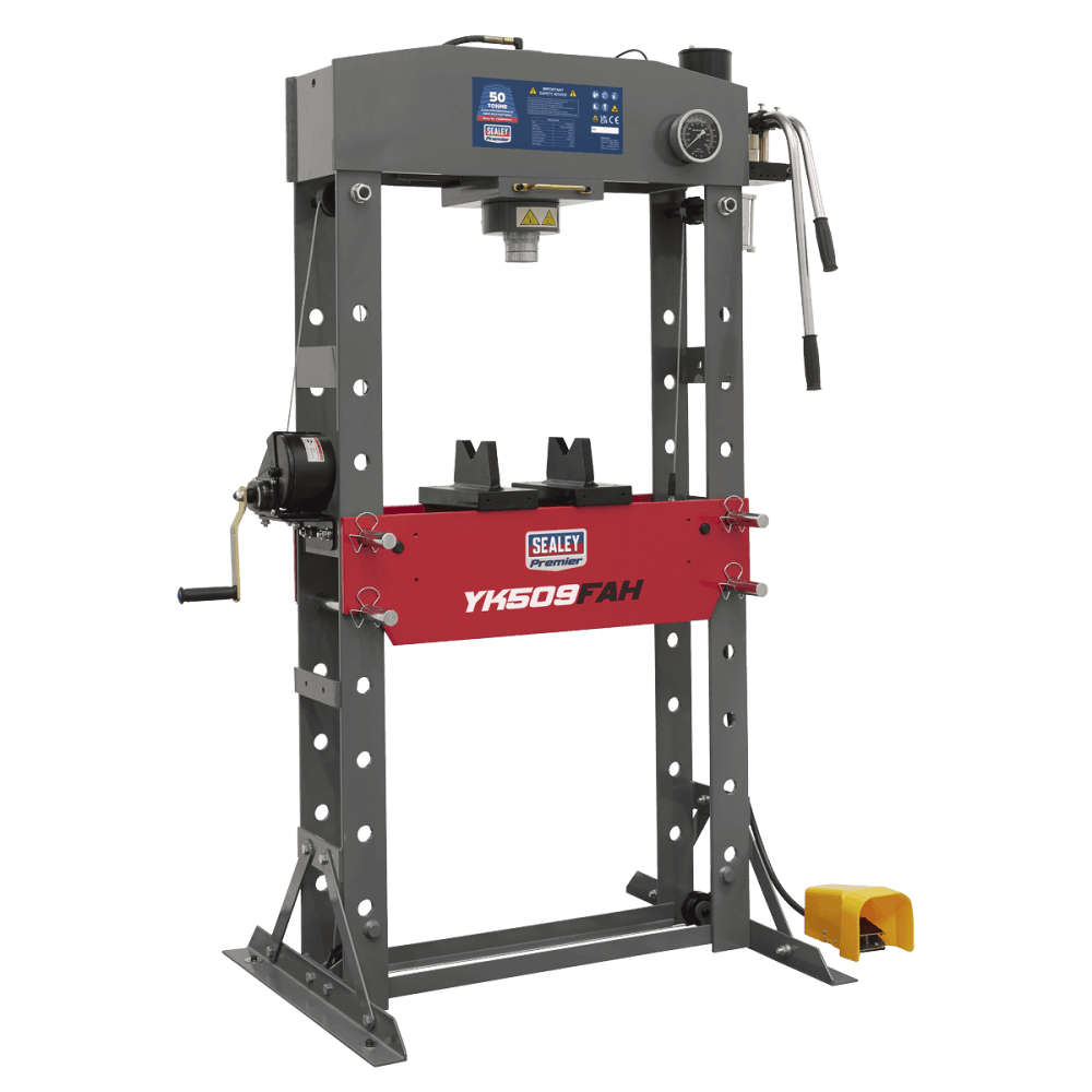 Sealey Air/Hydraulic Press 50tonne Floor Type with Foot Pedal Model No-YK509FAH