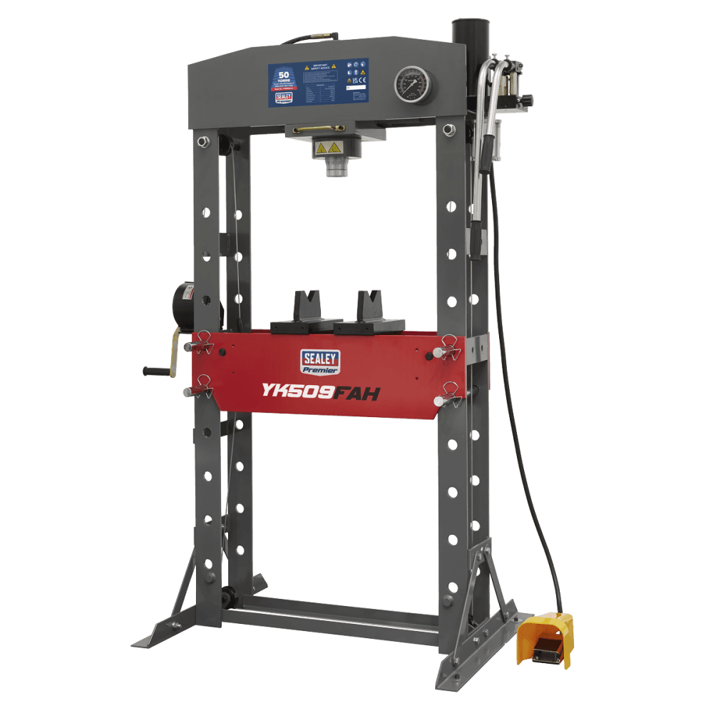 Sealey Air/Hydraulic Press 50tonne Floor Type with Foot Pedal Model No-YK509FAH