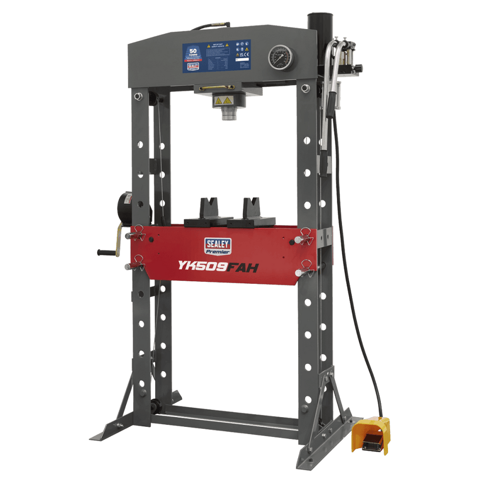 Sealey Air/Hydraulic Press 50tonne Floor Type with Foot Pedal Model No-YK509FAH