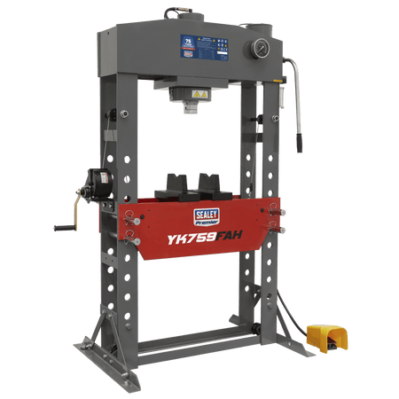 Sealey Air/Hydraulic Press 75tonne Floor Type with Foot Pedal Model No-YK759FAH