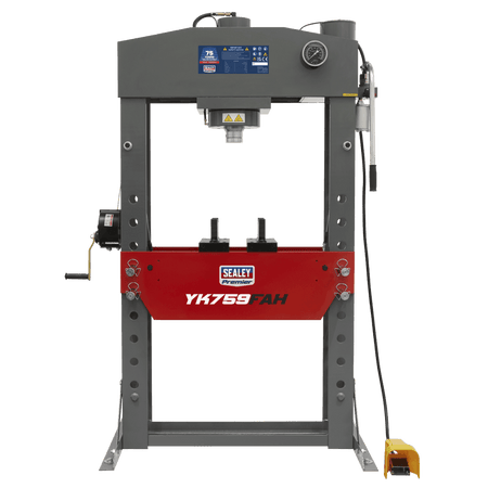 Sealey Air/Hydraulic Press 75tonne Floor Type with Foot Pedal Model No-YK759FAH