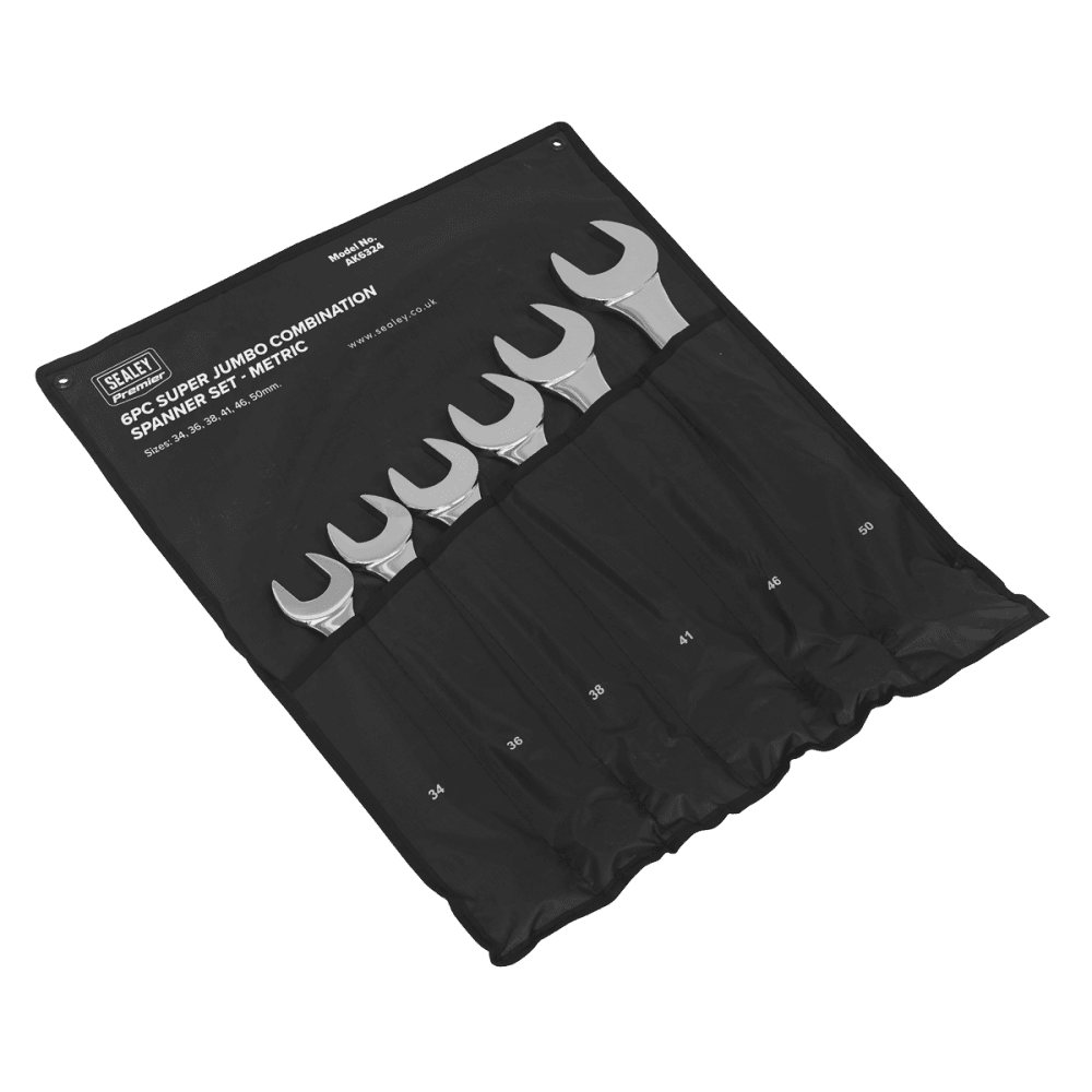 Sealey Combination Spanner Set 6pc Super Jumbo Metric Model No-AK6324