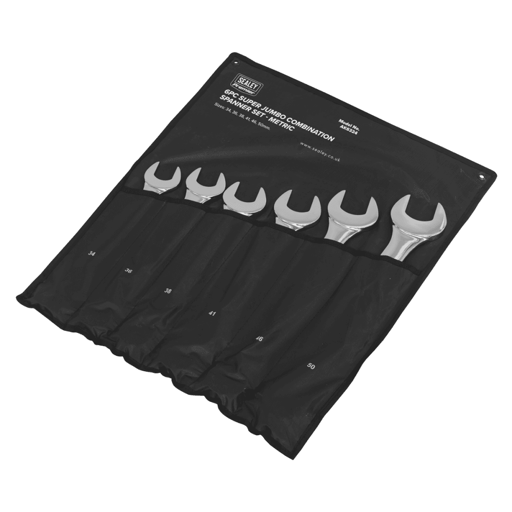 Sealey Combination Spanner Set 6pc Super Jumbo Metric Model No-AK6324