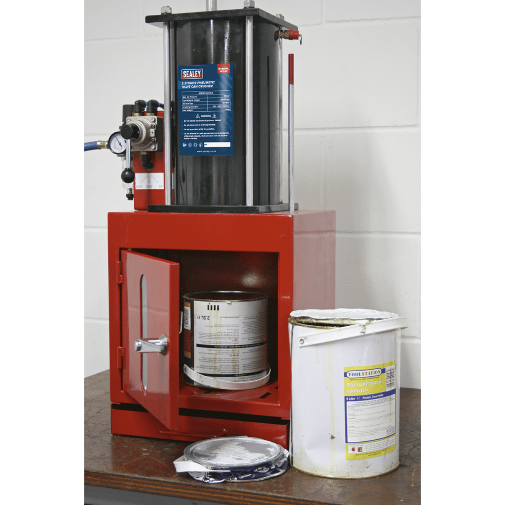 Sealey Pneumatic Paint Can Crusher 2.2tonne Model No-HCC08